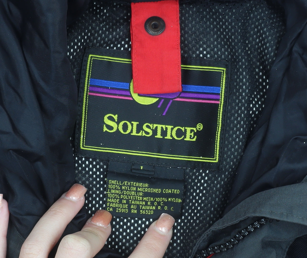 Solstice Men's Red Black Winter Parka Jacket L Hooded Nylon