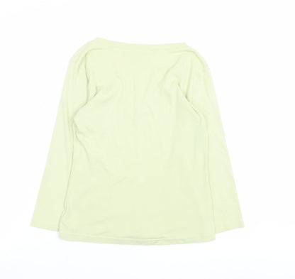 Wallis Womens Green Cotton V-Neck Beaded Jumper Size 12