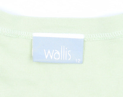 Wallis Womens Green Cotton V-Neck Beaded Jumper Size 12