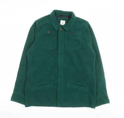 Lands' End Teens Green Fleece Lined Mid-Length Casual Jacket Size S