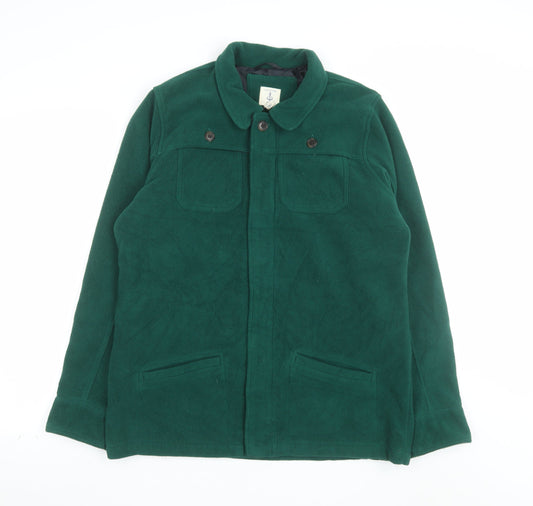 Additional front view of Lands' End Teens Green Fleece Lined Mid-Length Casual Jacket, size S