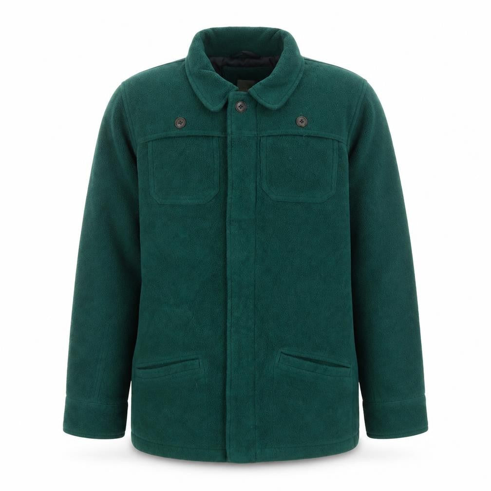 Front view of Lands' End Teens Green Fleece Lined Mid-Length Casual Jacket, size S