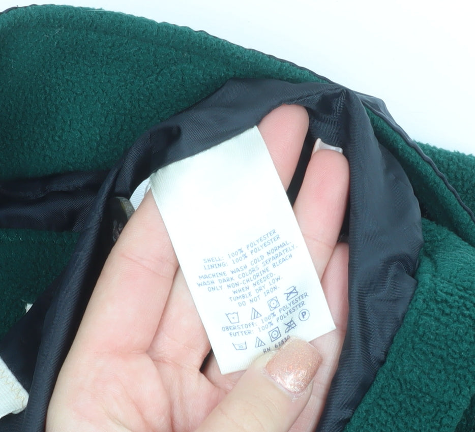 Lands' End Teens Green Fleece Lined Mid-Length Casual Jacket Size S