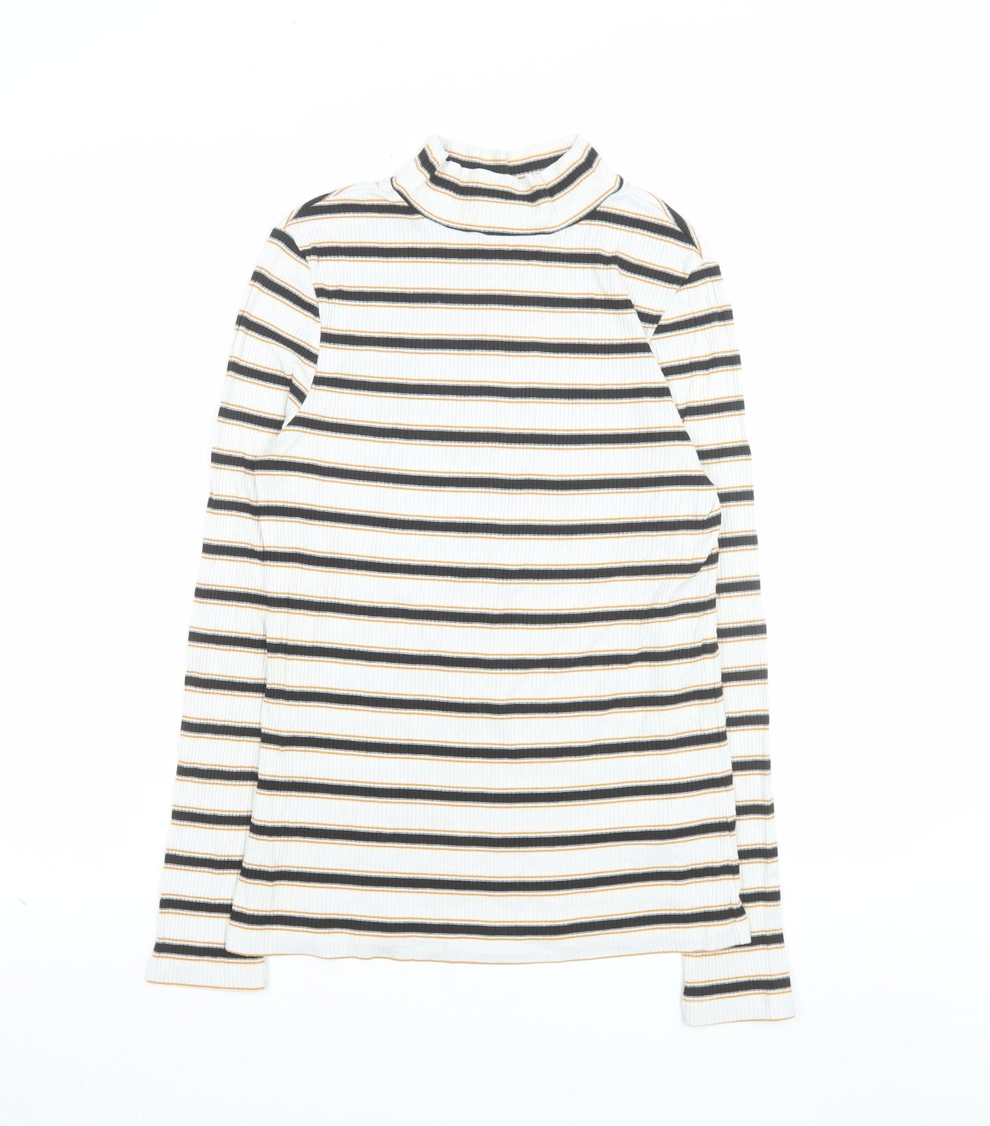 Mint Velvet Women's Multicoloured Striped Roll Neck Jumper Size M