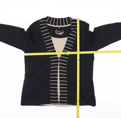 Dash Women’s Black Striped V-Neck Tunic Top Size 16 Cotton Blend