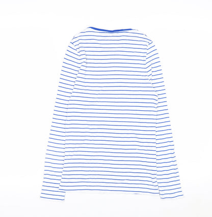 Marks and Spencer Women’s Blue Striped Long Sleeve Cotton T-Shirt Size 8