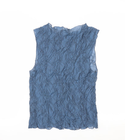 Marks and Spencer Autograph Women Blue Sleeveless Textured Blouse Size 12