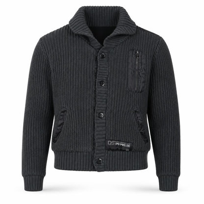 D-Struct Mens Grey Chunky Knit Cardigan Medium Casual Winter