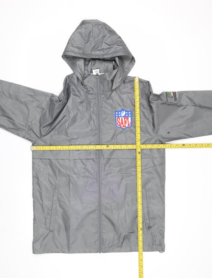 Team 365 Men's Grey Hooded Windbreaker Jacket Size S