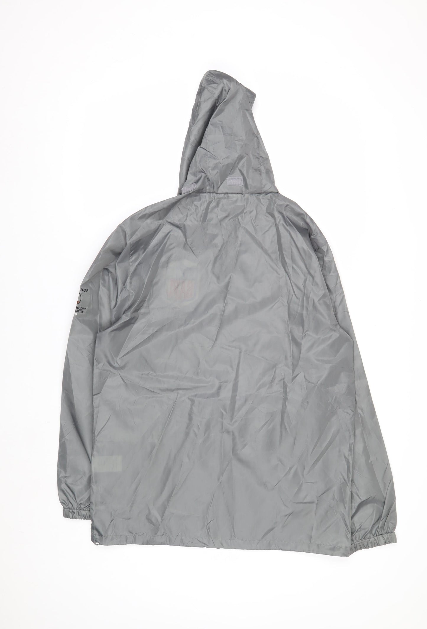 Team 365 Men's Grey Hooded Windbreaker Jacket Size S