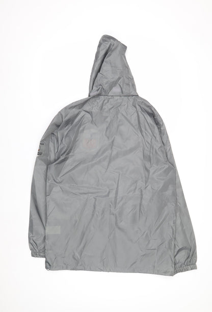 Team 365 Men's Grey Hooded Windbreaker Jacket Size S
