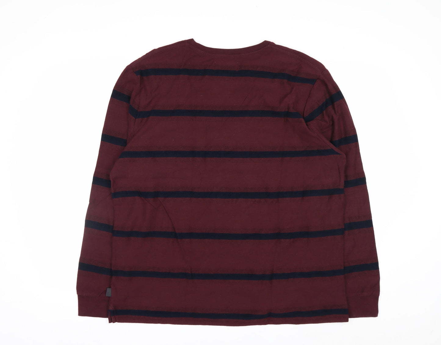 Marks and Spencer Men's Red Striped Pullover Sweatshirt XL