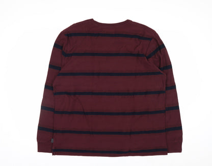 Marks and Spencer Men's Red Striped Pullover Sweatshirt XL
