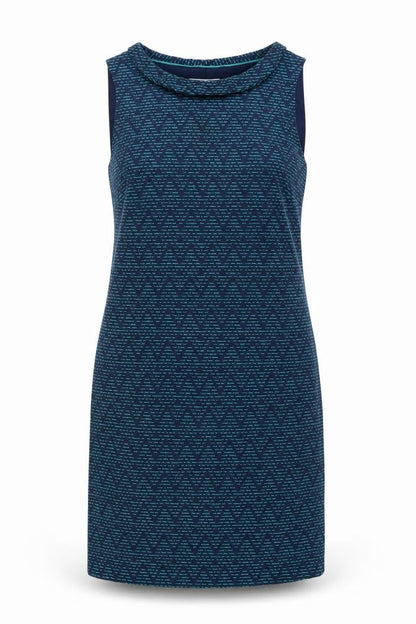 White Stuff Women's Blue Geometric Shift Dress Size 8