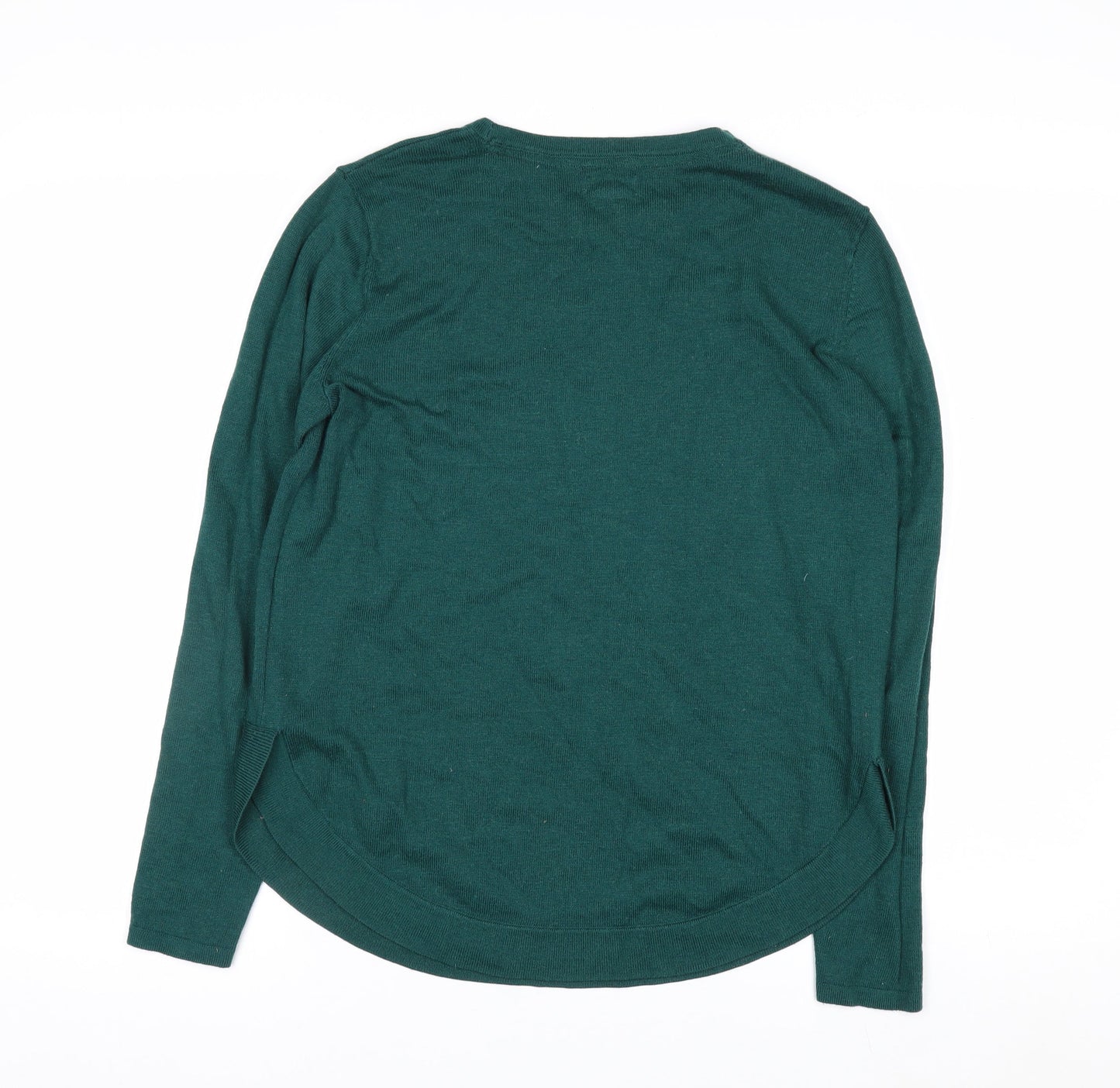 Fat Face Women’s Green Wool Blend Crew Neck Long Sleeve Jumper Size 10