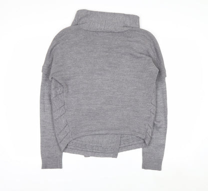 Marks and Spencer Per Una Women's Grey Size 8 Roll Neck Jumper