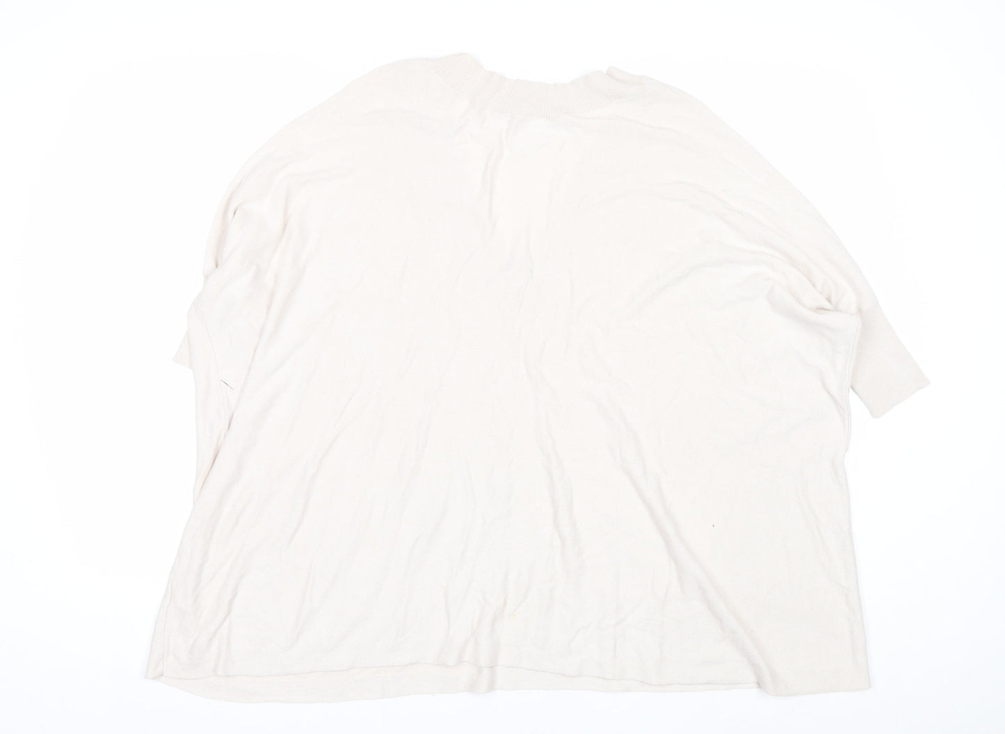 The White Company Women's Ivory V-Neck Relaxed Knit Jumper XS