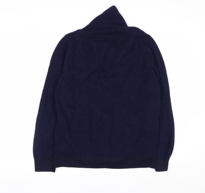 Sunspel Men's Blue Wool Shawl Collar Cardigan M