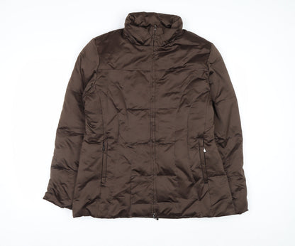 a.n.a Womens Brown Puffer Jacket Size M Quilted Down Winter Coat