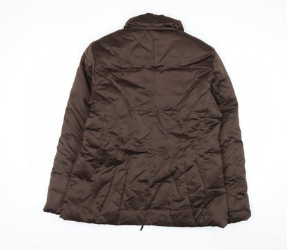 a.n.a Womens Brown Puffer Jacket Size M Quilted Down Winter Coat
