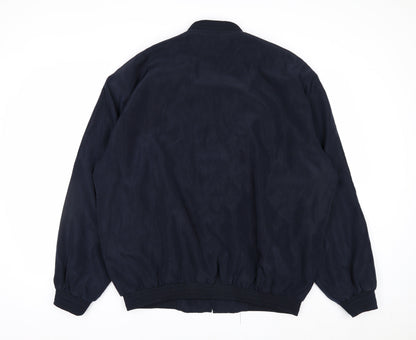 ALLYER Men's Blue 2XL Polyester Bomber Jacket