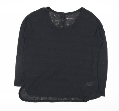 Next Women Black Size 16 Henley Knit Jumper Premium Collection