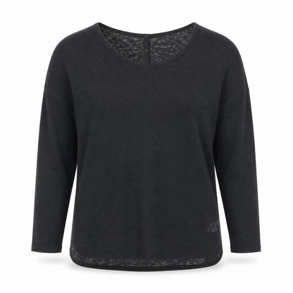 Next Women Black Size 16 Henley Knit Jumper Premium Collection