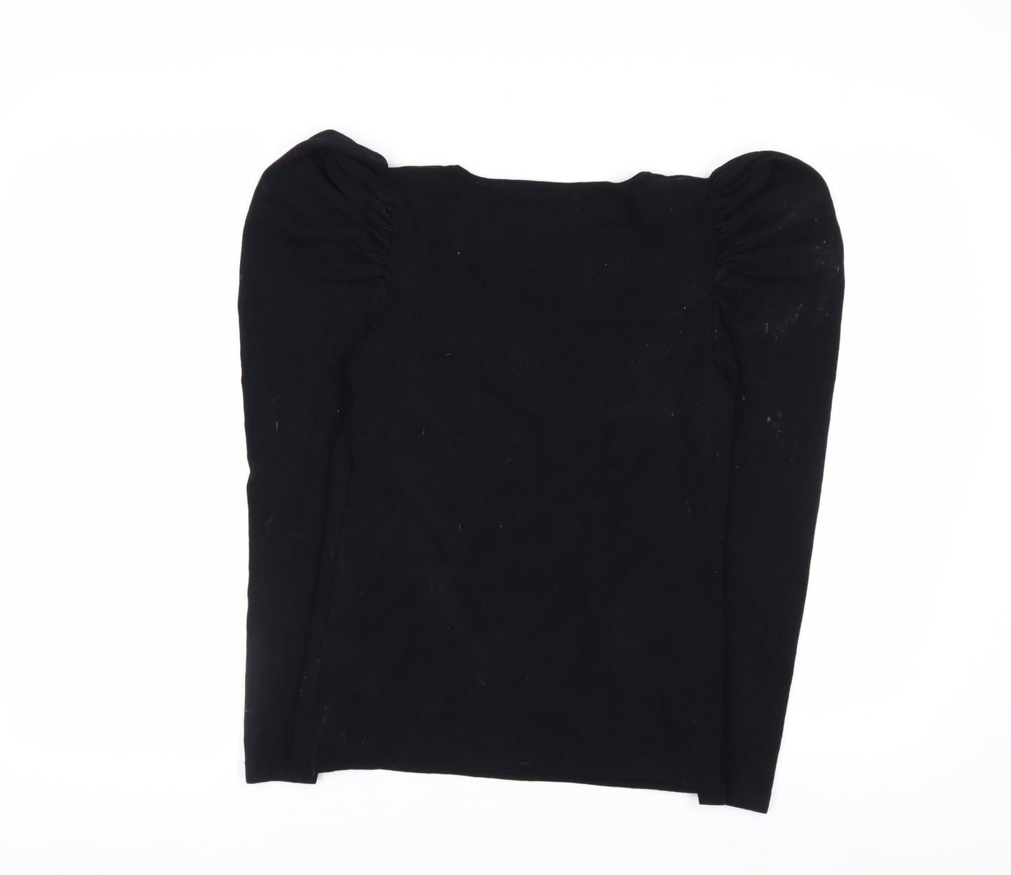 Judi Love by Very Womens Black V-Neck Puff Sleeve Knit Jumper Size 14