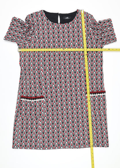 Wallis Women Multicoloured Geometric Shift Dress Size 20 Short Sleeve