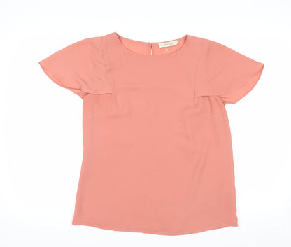Oasis Women’s Pink Chiffon Short Sleeve Blouse UK 10
