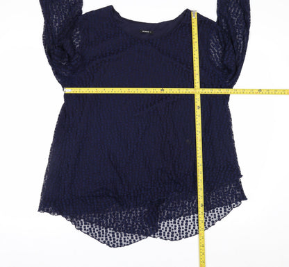 Roman Women’s Blue Mesh 3/4 Sleeve Tunic Blouse Size 18