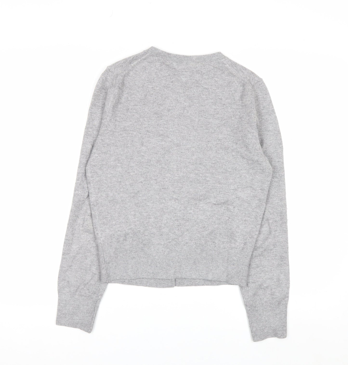Marks and Spencer Women's Grey Small Crew Neck Button Cardigan