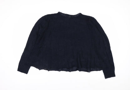 Marks and Spencer Per Una Women's Blue Long Sleeve Mohair Blend Jumper Size M