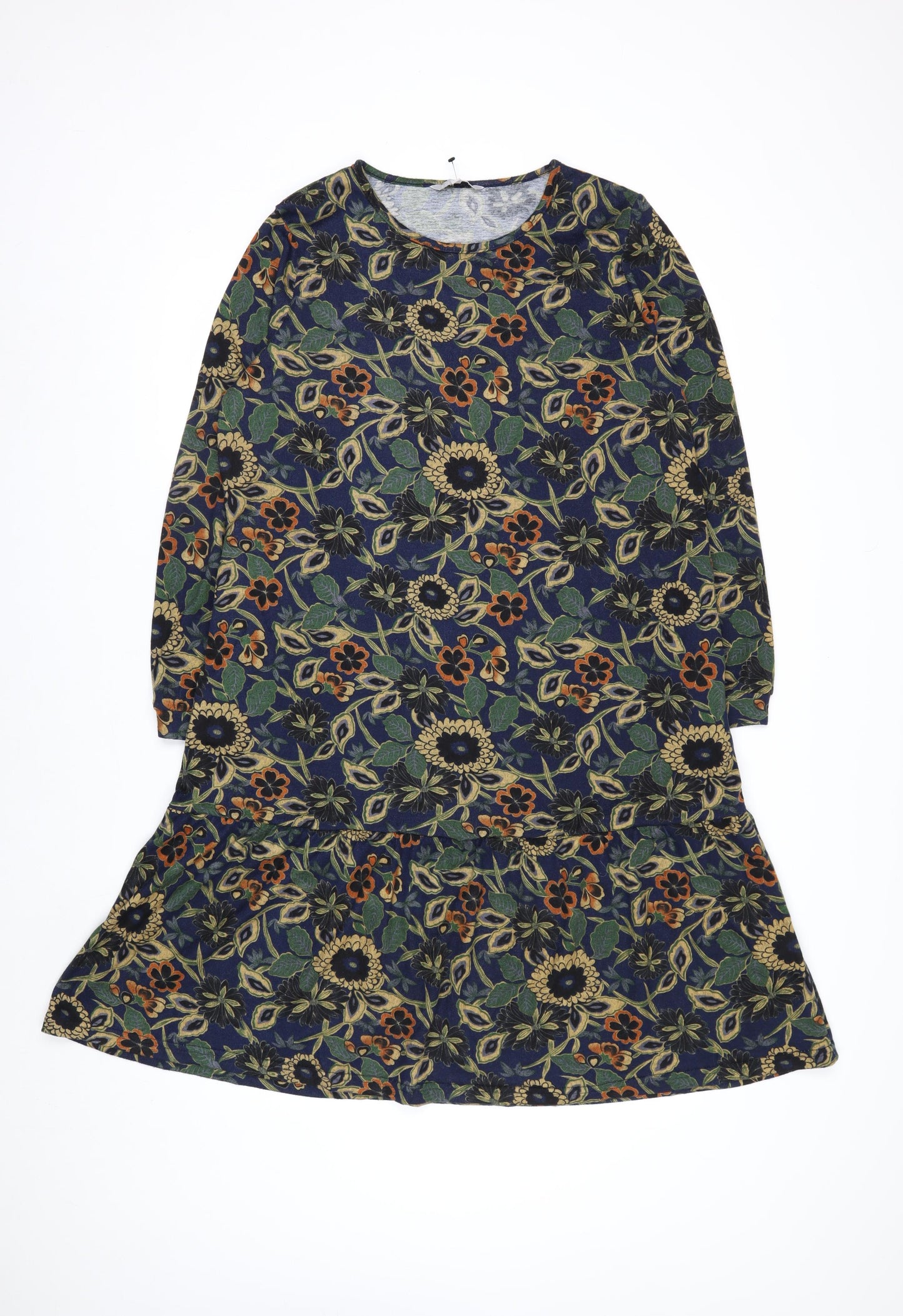 Pebble Bay Womens Multicoloured Floral Shift Dress M Long Sleeve