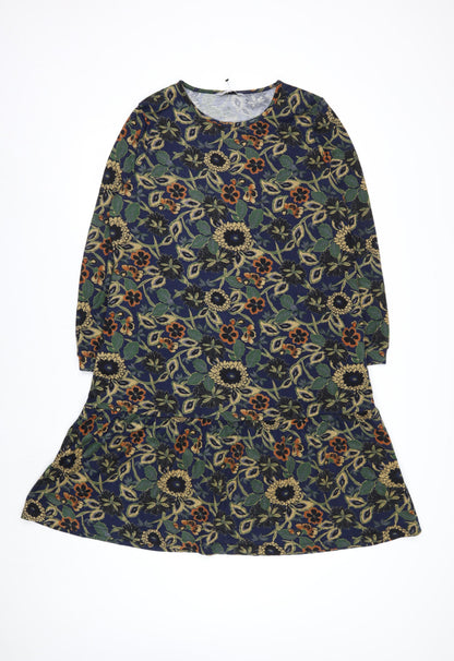Pebble Bay Womens Multicoloured Floral Shift Dress M Long Sleeve