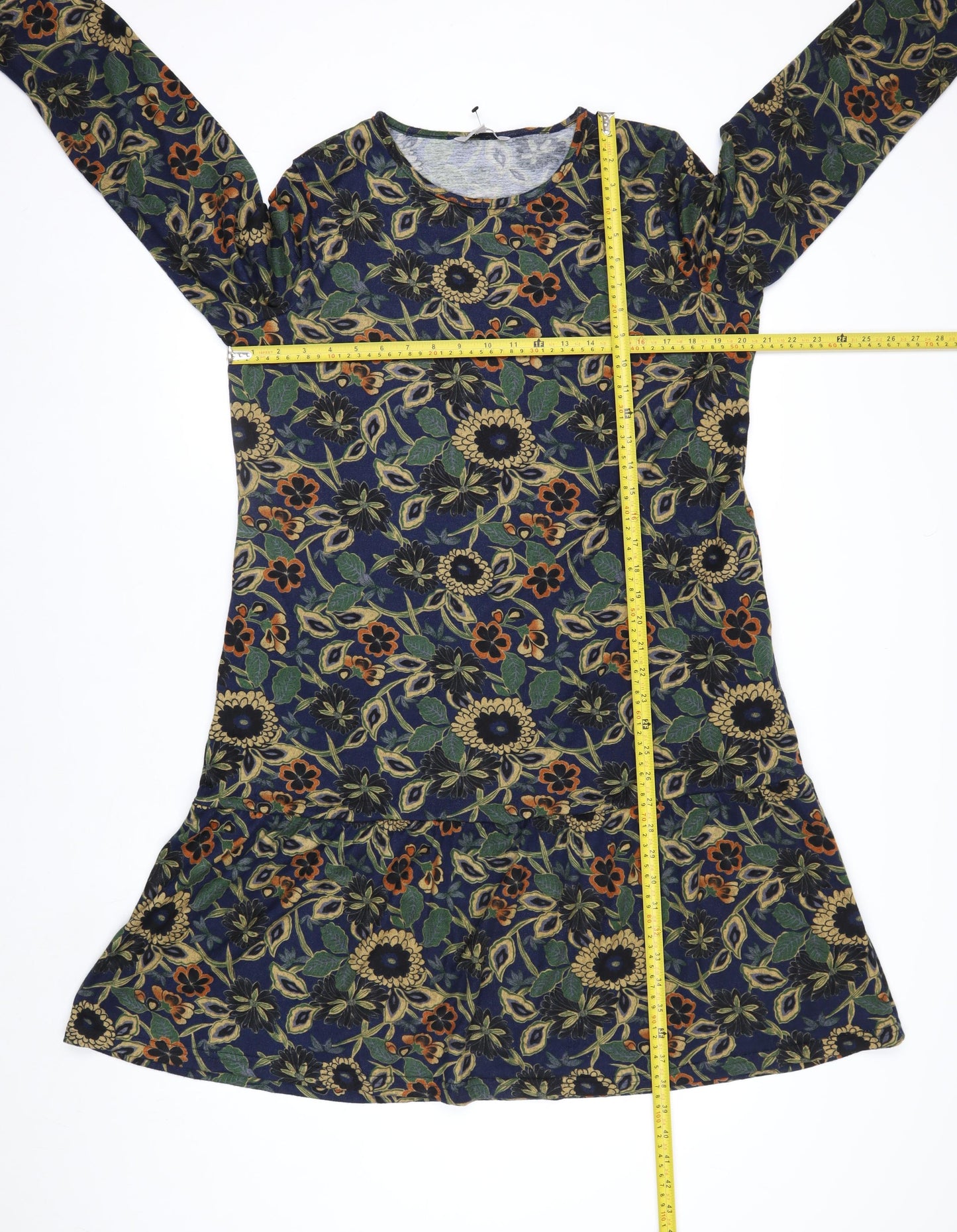 Pebble Bay Womens Multicoloured Floral Shift Dress M Long Sleeve