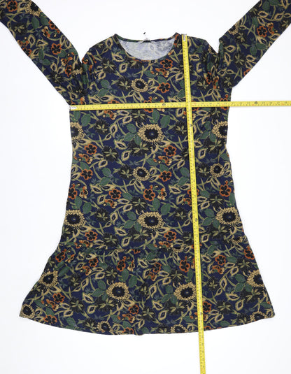 Pebble Bay Womens Multicoloured Floral Shift Dress M Long Sleeve