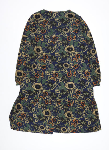 Pebble Bay Womens Multicoloured Floral Shift Dress M Long Sleeve