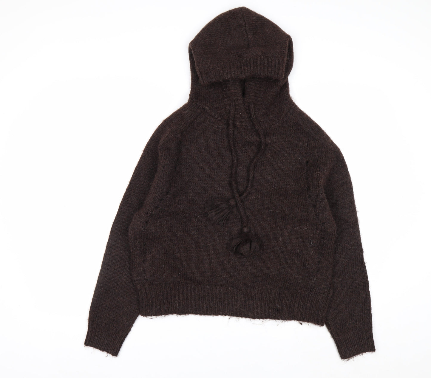 Marks and Spencer Per Una Women's Brown Alpaca Blend Hooded Jumper S