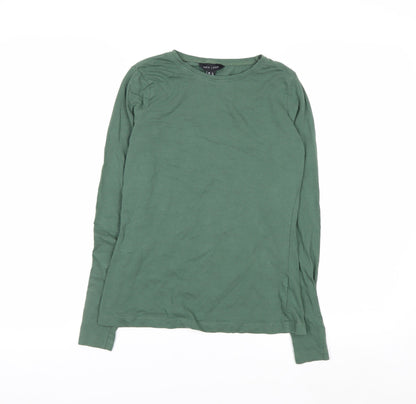 New Look Women’s Green Long Sleeve Basic Cotton T-Shirt Size 6
