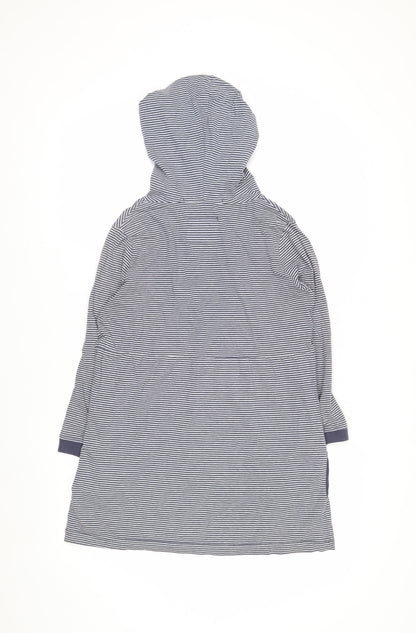 Jack Wills Women Navy Striped Cotton Tunic Hoodie Size 8