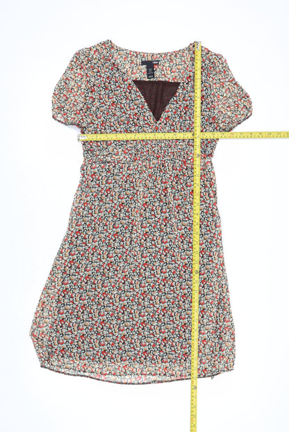 H&M Women's Multicoloured Floral A-Line Dress Size 8
