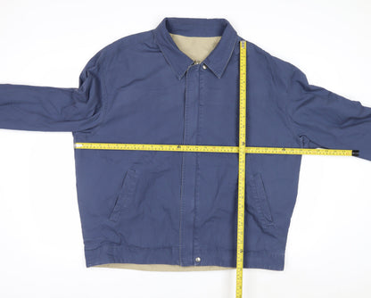 European Project Men's Blue XL Cotton Blend Zip Casual Jacket