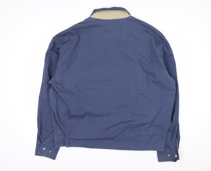 European Project Men's Blue XL Cotton Blend Zip Casual Jacket