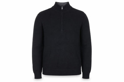 IZOD Men’s Black Cotton 1/4 Zip High Neck Jumper Size L
