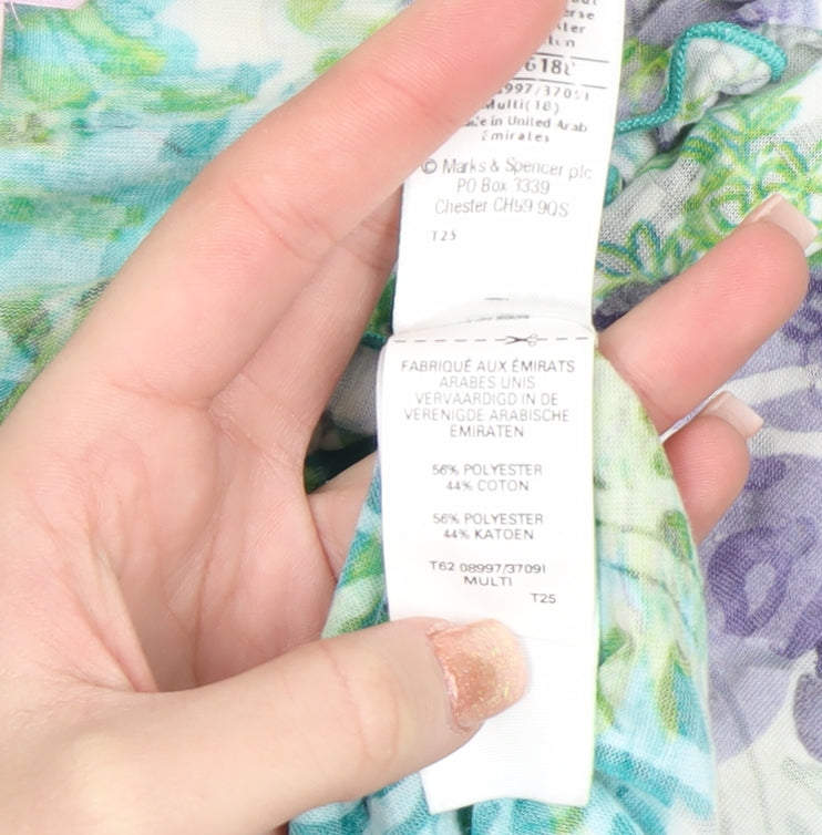 Marks and Spencer Per Una Women's Multicoloured Floral Blouse Size 18