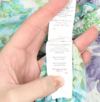 Marks and Spencer Per Una Women's Multicoloured Floral Blouse Size 18