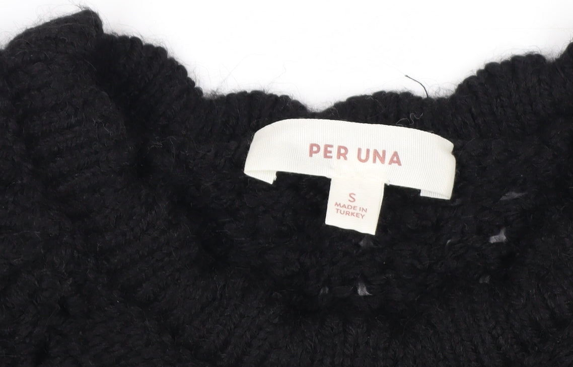 Marks and Spencer Per Una Women’s Black Chunky Knit Jumper Size S