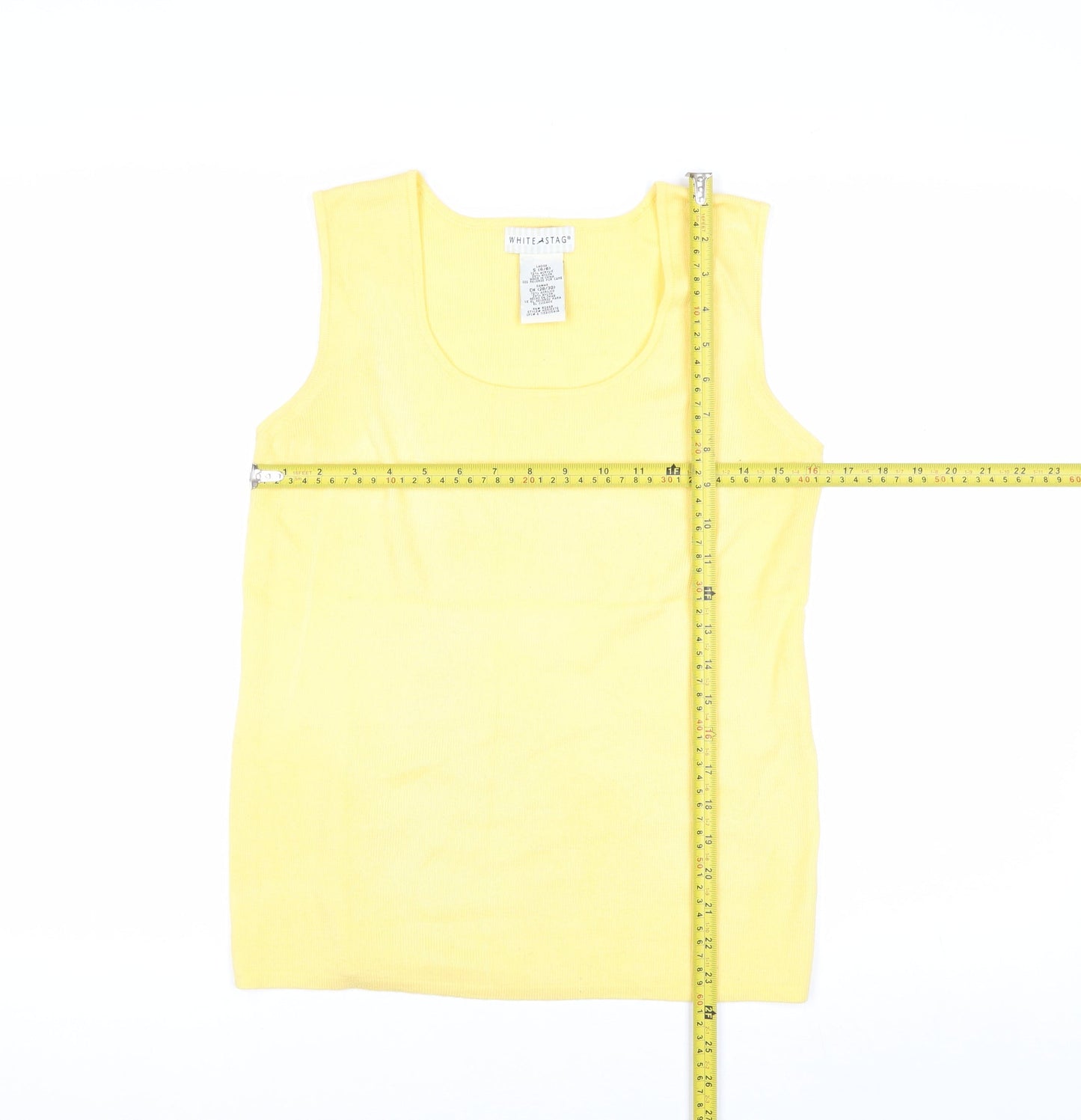 White Stag Women's Yellow Sleeveless Knit Jumper Size S