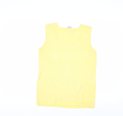 White Stag Women's Yellow Sleeveless Knit Jumper Size S
